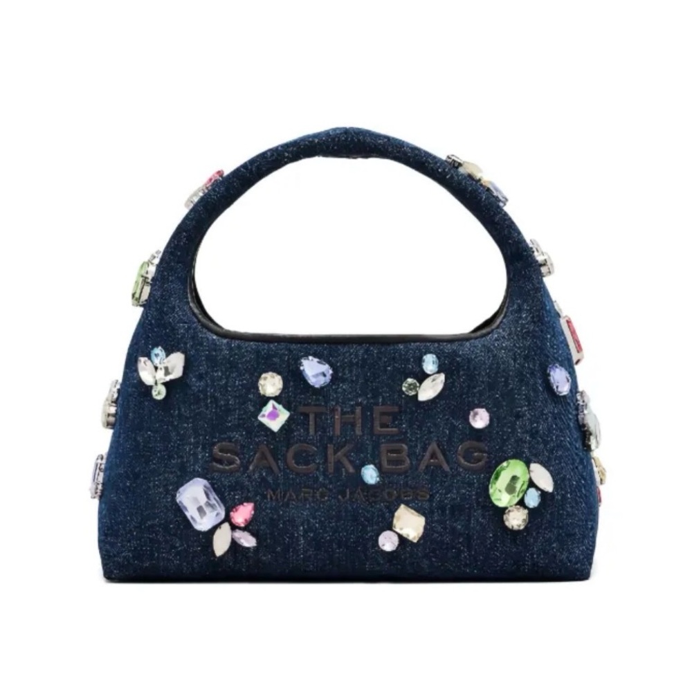 Marc Jacobs Women's Blue Crystal-Embellished Denim Shoulder Bag